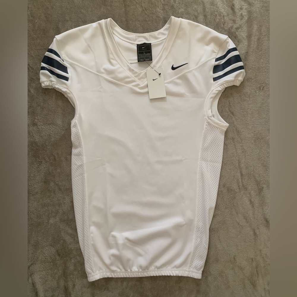 Nike Football Jersey Adult White And Blue Stripes Men’s Size L